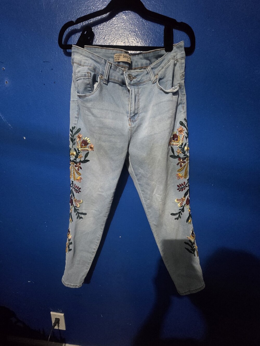 SandPiper Vtg Size 8P Preowned Crochet Detail Jeans Boho